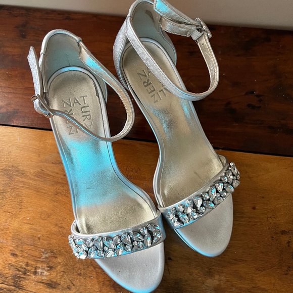Silver Embellished Heels - Picture 1 of 4